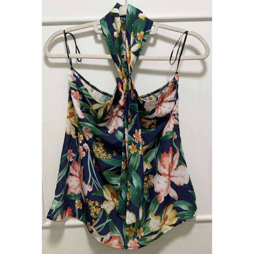 Sweet Pea By Stacy Frati Halter Top Size Medium Tropical Flower Hawaiian Tank